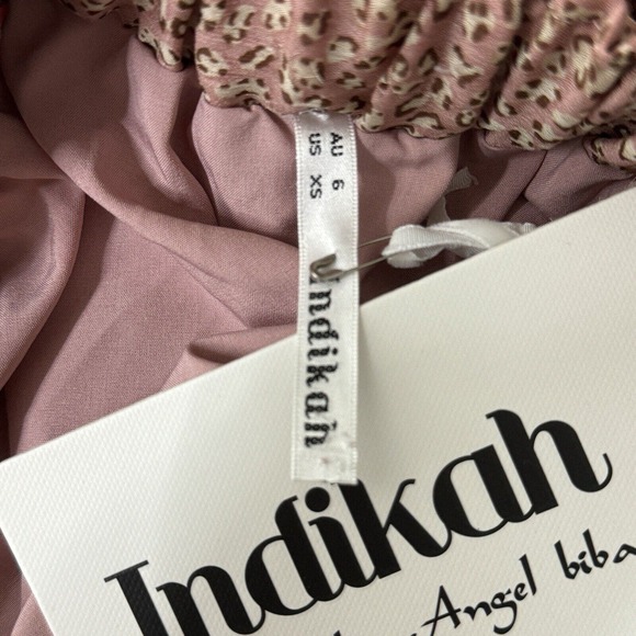 Indikah Skirt Women XS Pink Cheetah Leopard Print Ruffle Flounce High Waist Mini - Picture 6 of 8